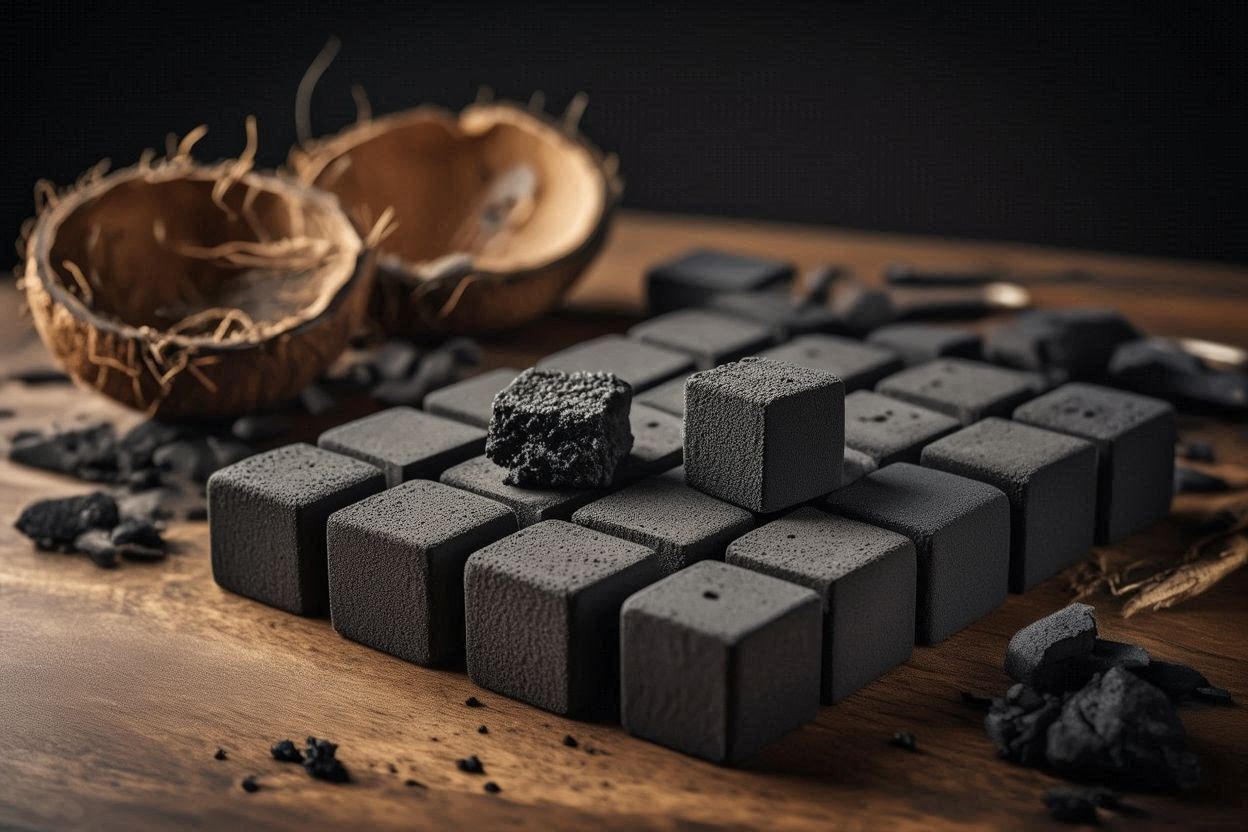 فحم شيشه جوز الهند طبيعي