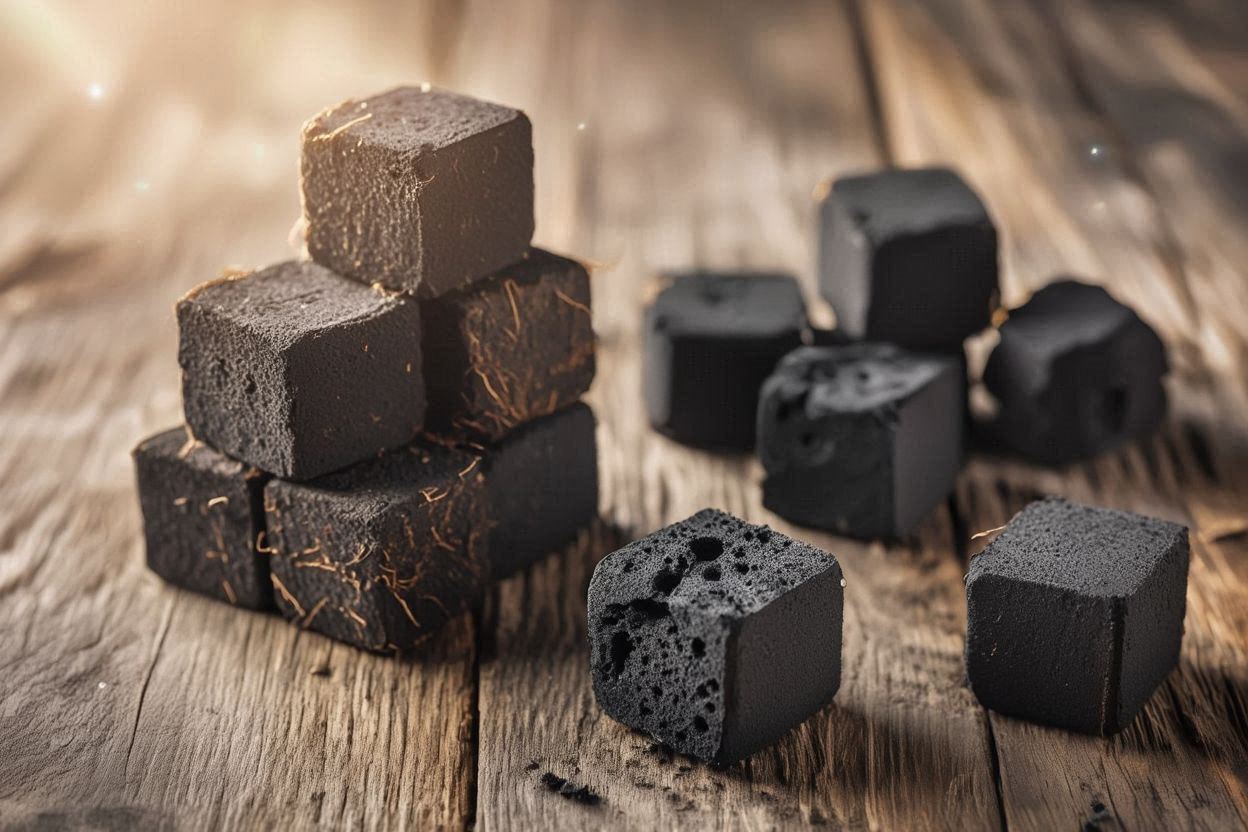 فحم شيشه جوز الهند عضوي طبيعي